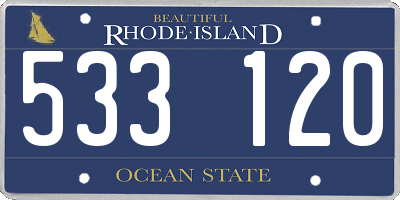 RI license plate 533120