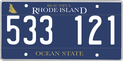 RI license plate 533121