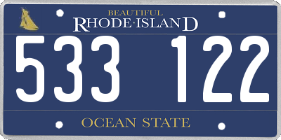 RI license plate 533122