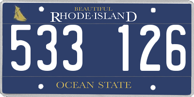 RI license plate 533126