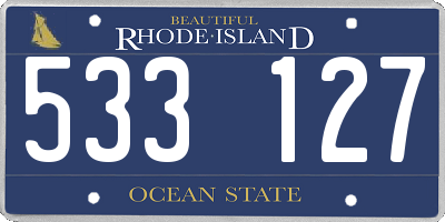 RI license plate 533127
