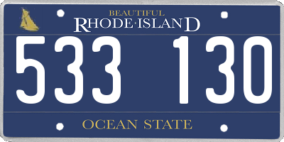 RI license plate 533130