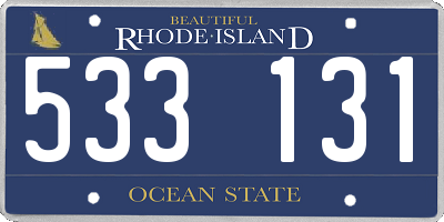 RI license plate 533131