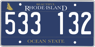 RI license plate 533132