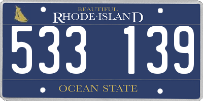 RI license plate 533139