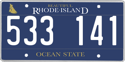 RI license plate 533141