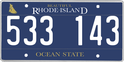 RI license plate 533143