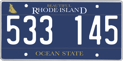 RI license plate 533145