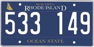 RI license plate 533149
