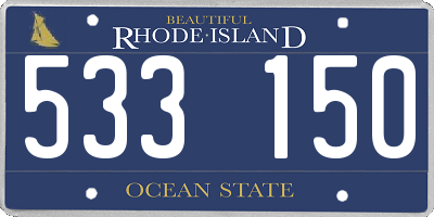RI license plate 533150