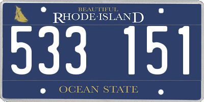 RI license plate 533151