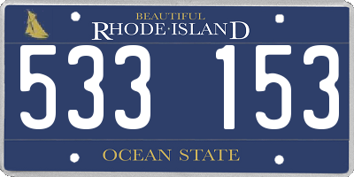 RI license plate 533153