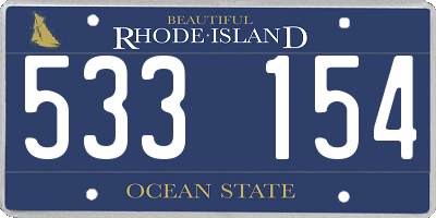 RI license plate 533154