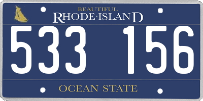 RI license plate 533156