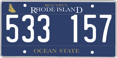 RI license plate 533157