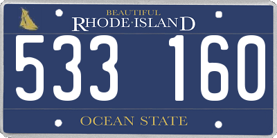 RI license plate 533160