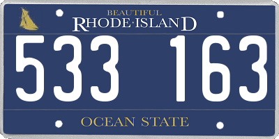 RI license plate 533163