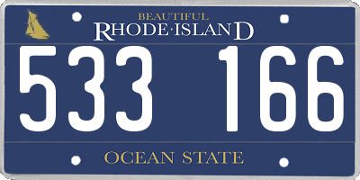 RI license plate 533166