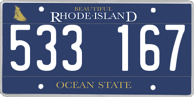 RI license plate 533167