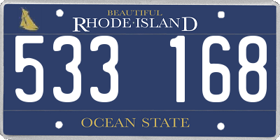 RI license plate 533168