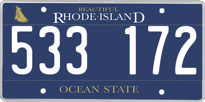 RI license plate 533172