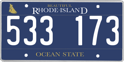 RI license plate 533173