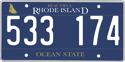RI license plate 533174