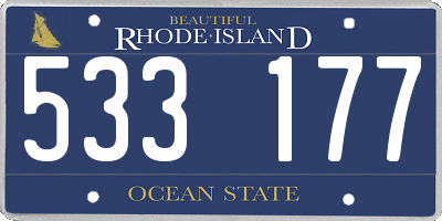 RI license plate 533177