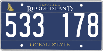 RI license plate 533178