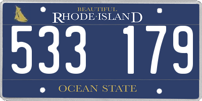 RI license plate 533179