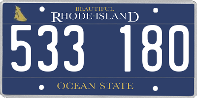 RI license plate 533180