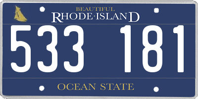 RI license plate 533181