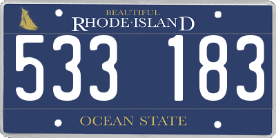 RI license plate 533183