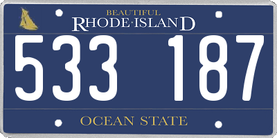 RI license plate 533187