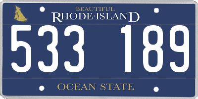RI license plate 533189