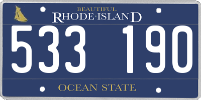 RI license plate 533190