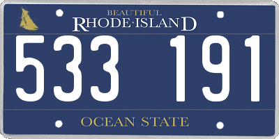 RI license plate 533191