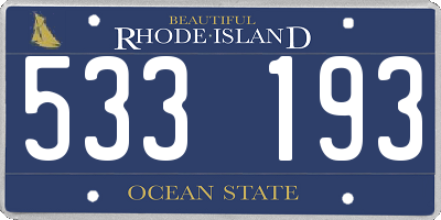 RI license plate 533193