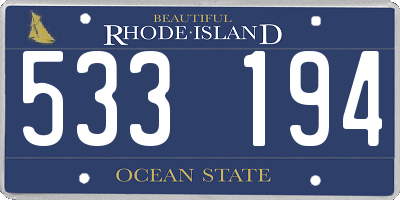 RI license plate 533194