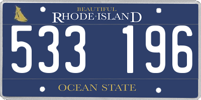 RI license plate 533196