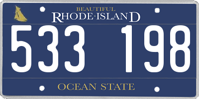 RI license plate 533198