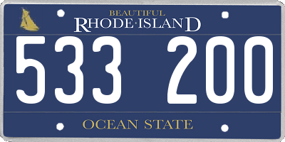 RI license plate 533200