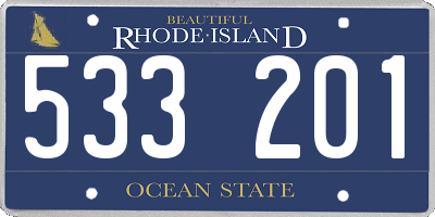 RI license plate 533201