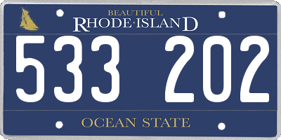 RI license plate 533202