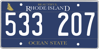 RI license plate 533207