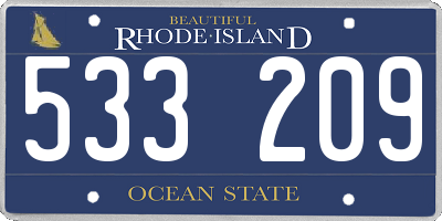 RI license plate 533209