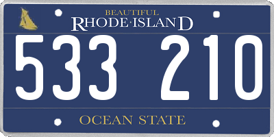 RI license plate 533210