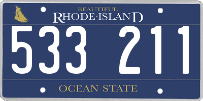 RI license plate 533211