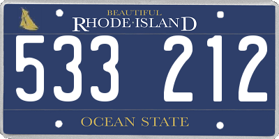 RI license plate 533212