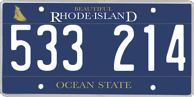 RI license plate 533214